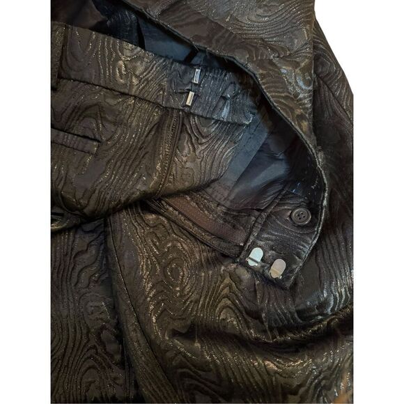 Anthropologie The Essential Slim Straight Pants Womens Sz 4 Black Motif Textured - Picture 15 of 16